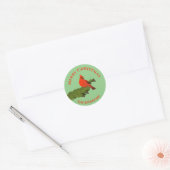 Kerstavond Rood Bird Green Sticker Seal (Envelop)