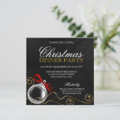 Kerstavond Rood Bow Kaart (Staand voorkant)