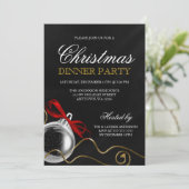 Kerstavond Rood Bow Kaart (Staand voorkant)