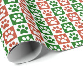 Kerstavond Rood- en Groen Pauw-printpatroon Cadeaupapier (Rol Hoek)