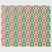 Kerstavond Rood- en Groen Pauw-printpatroon Cadeaupapier (Vlak)