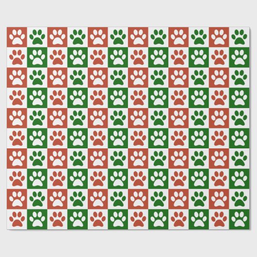 Kerstavond Rood- en Groen Pauw-printpatroon Cadeaupapier (Vlak)