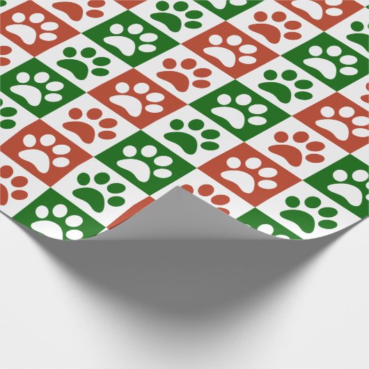 Kerstavond Rood- en Groen Pauw-printpatroon Cadeaupapier (Hoek)