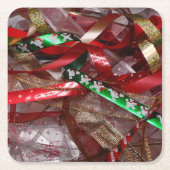 Kerstavond Rood Groen en Gold Holiday Kartonnen Onderzetters (Voorkant)