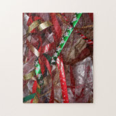 Kerstavond Rood Groen en Gold Holiday Legpuzzel (Verticaal)