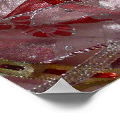 Kerstavond Rood Groen en Gold Holiday Poster (Hoek)