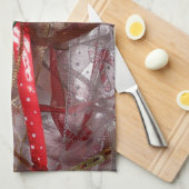 Kerstavond Rood Groen en Gold Holiday Theedoek (Quarter Fold)