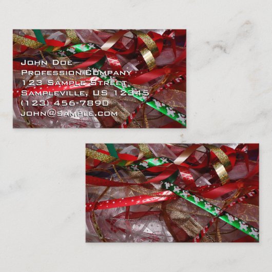 Kerstavond Rood Groen en Gold Holiday Visitekaartje (Voorkant / Achterkant)