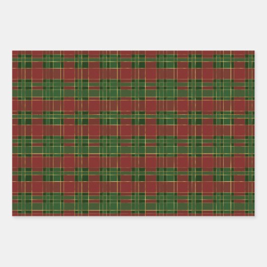 Kerstavond rood groen goud traditionele elegant inpakpapier vel (Voorkant 3)