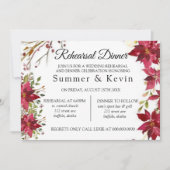 Kerstavond Rood Poinsettia Weddenschap Kaart (Voorkant)