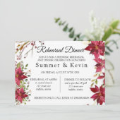 Kerstavond Rood Poinsettia Weddenschap Kaart (Staand voorkant)