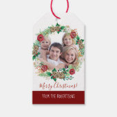 Kerstavond Rozen Floral Cadeaulabel (Voorkant)