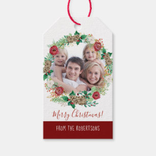 Kerstavond Rozen Floral Cadeaulabel