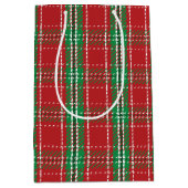 Kerstavond Rustic Red Farmhouse Eenvoudig geplakt Medium Cadeauzakje (Voorkant)