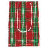 Kerstavond Rustic Red Farmhouse Eenvoudig geplakt Medium Cadeauzakje (Achterkant)