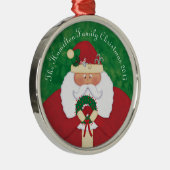 Kerstavond Santa gepersonaliseerd Metalen Ornament (Rechts)