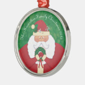 Kerstavond Santa gepersonaliseerd Metalen Ornament (Links)