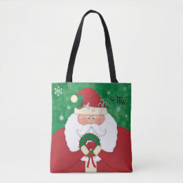 Kerstavond Santa Monogram Tote Bag