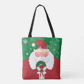 Kerstavond Santa Monogram Tote Bag (Achterkant)