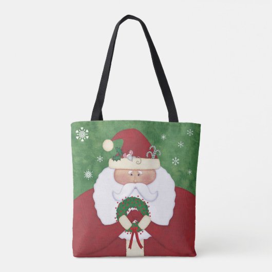 Kerstavond Santa Monogram Tote Bag (Achterkant)