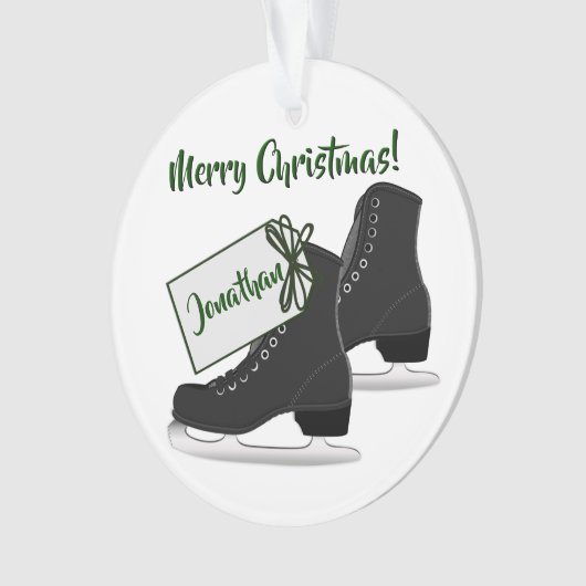 Kerstavond Schaatsen Ronde acrylversiering Ornament (voorkant)