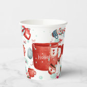 Kerstavond schattig patroon rood en blauw papieren bekers (Links)