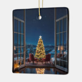 Kerstavond sereniteit keramisch ornament (Links)