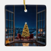 Kerstavond sereniteit keramisch ornament (Voorkant)