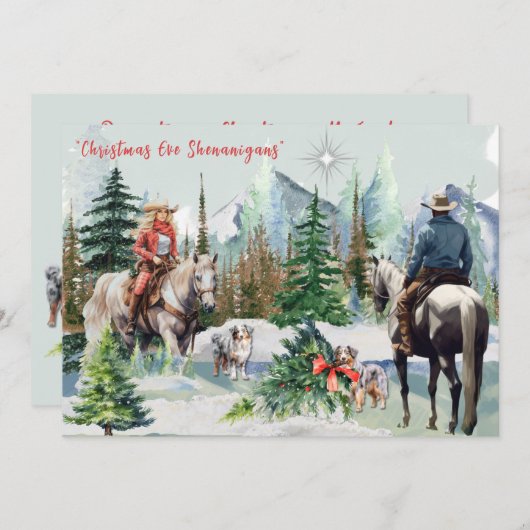 Kerstavond Shenanigans met Aussies Kaart (Voorkant / Achterkant)