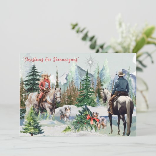 Kerstavond Shenanigans met Aussies Kaart (Staand voorkant)