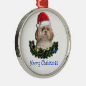 Kerstavond Shitzu Metalen Ornament (Rechts)