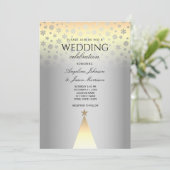 Kerstavond Silver en Gold Snowflakes Kaart (Staand voorkant)