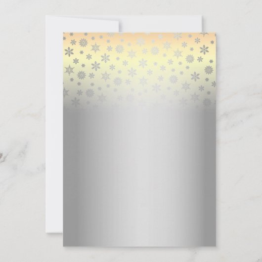 Kerstavond Silver en Gold Snowflakes Kaart (Achterkant)
