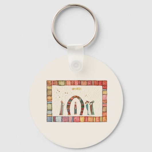 Kerstavond Sleutelhanger keramische bal Ch (Voorkant)