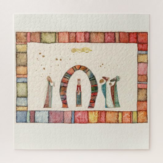 Kerstavond Sleutelhanger keramische bal Ch Legpuzzel (Verticaal)