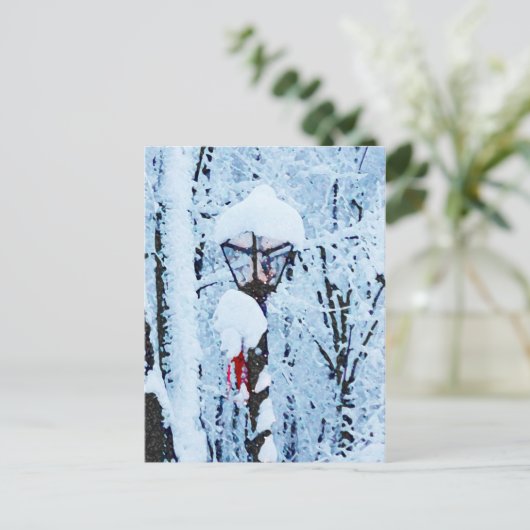 Kerstavond Sneeuwval Feestdagenkaart (Staand voorkant)