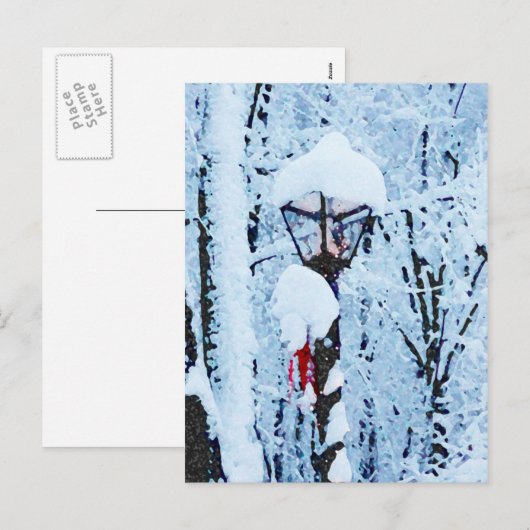 Kerstavond Sneeuwval Feestdagenkaart (Voorkant / Achterkant)