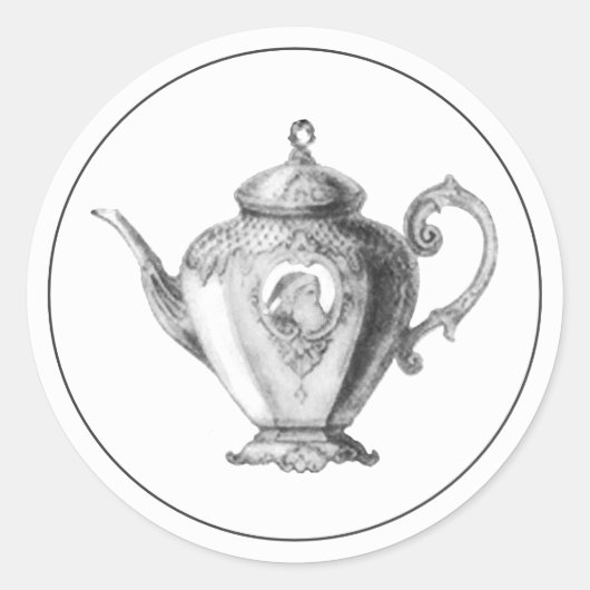 Kerstavond Tea Party klassieke ronde sticker (Voorkant)