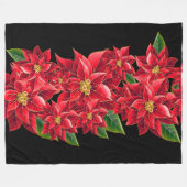 Kerstavond Throw Red Poinsettia Fleece Deken (Voorkant (Horizontaal))