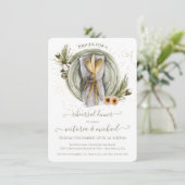 Kerstavond tijdens het huwelijk kaart (Staand voorkant)