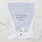 Kerstavond, Tricolor Collie Dog en Lamb - Folie Feestdagenkaart (Achterkant)