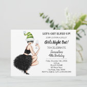 Kerstavond uit laat Elfed Up verjaardag Kaart (Staand voorkant)