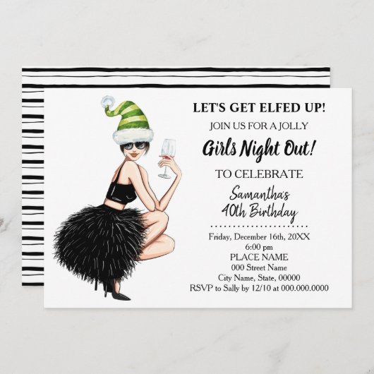 Kerstavond uit laat Elfed Up verjaardag Kaart (Voorkant / Achterkant)