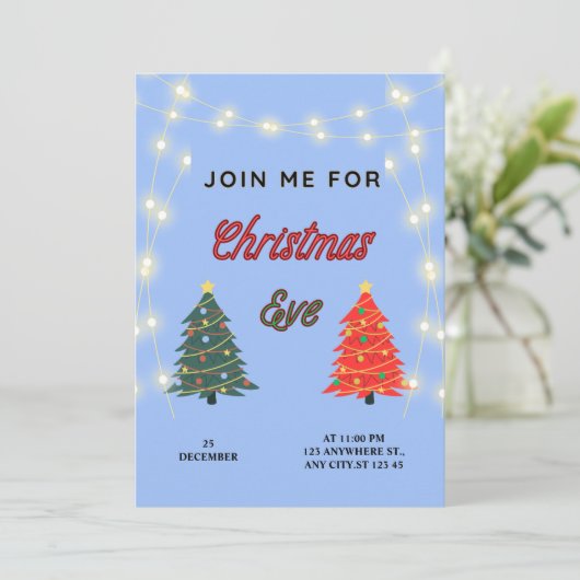 Kerstavond uitnodiging (Staand voorkant)