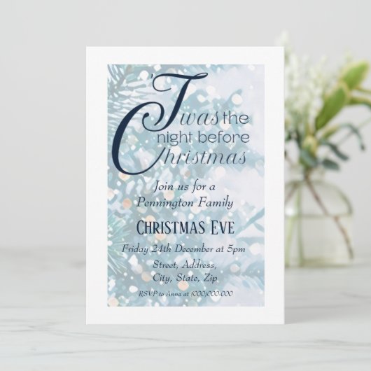 kerstavond | Uitnodiging voor feestjes (Staand voorkant)