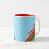 Kerstavond unicorn pad leidt tot een naamgeving - tweekleurige koffiemok (Voorkant rechts)