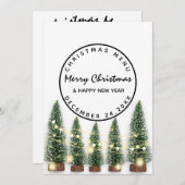 Kerstavond Vakantie Winter Menu Licht Groen Wit (Voorkant / Achterkant)