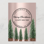 Kerstavond Vakantie Winter Menu Roze Groen (Voorkant)