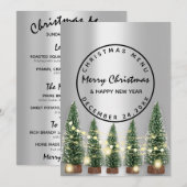 Kerstavond Vakantie Wintermenu Lichtgroen Grijs Menu (Voorkant / Achterkant)