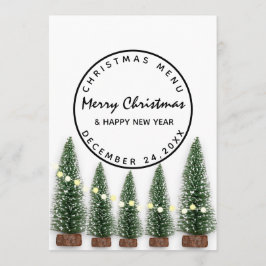 Kerstavond Vakantie Wintermenu Lichtgroene Boom Menu
